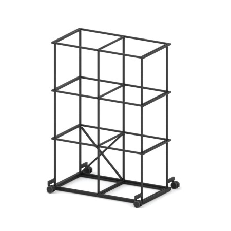 Étagère sur roulettes modulable Saar SM RS 2x3 structure en acier noir.