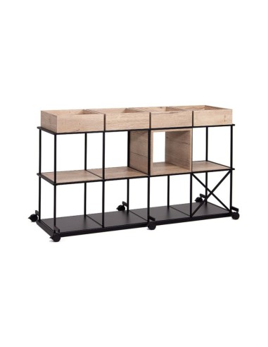 Étagère mobile Saar SM RS 4x2 en acier sur roulettes modulable.