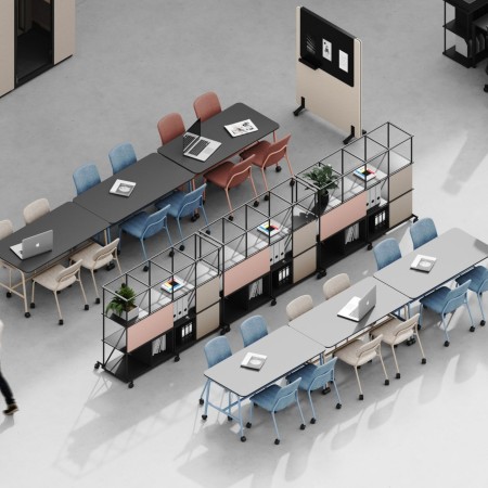 Étagère sur roulettes en acier à 3 niveaux – Saar:Modules