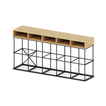 Comptoir de réception Saar SM CT 5 structure en acier noir.