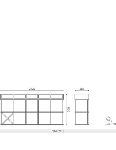 Dimensions du comptoir de réception Saar SM CT 5.