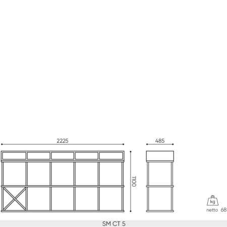 Dimensions du comptoir de réception Saar SM CT 5.