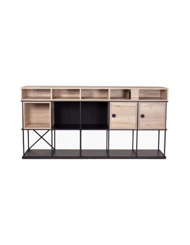 Meuble d’accueil Saar SM CT 5 avec modules à choix en bois ambiance moderne et minimaliste.