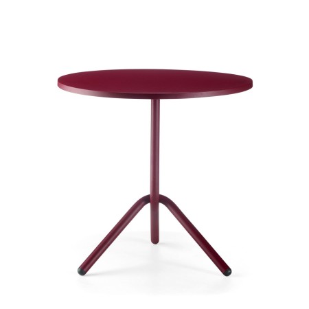 Table haute ronde rouge en extérieur moderne - Tables:out