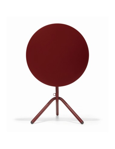 Table haute ronde rouge pied trépied métal - Tables:out