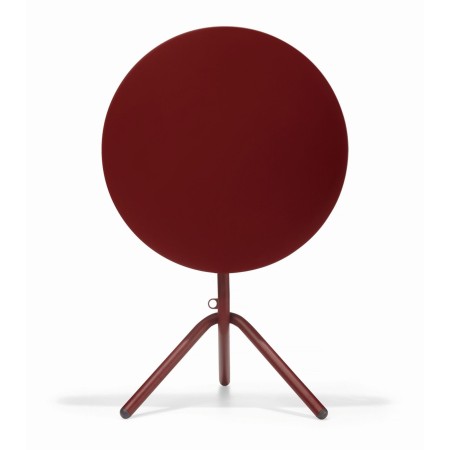 Table haute ronde rouge pied trépied métal - Tables:out