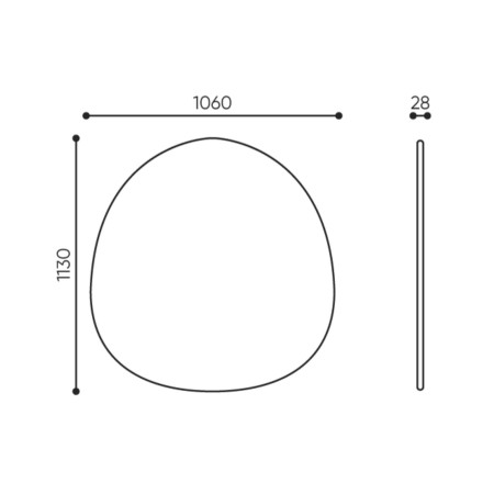 Dimensions panneau mural acoustique organique - Alberi:wall