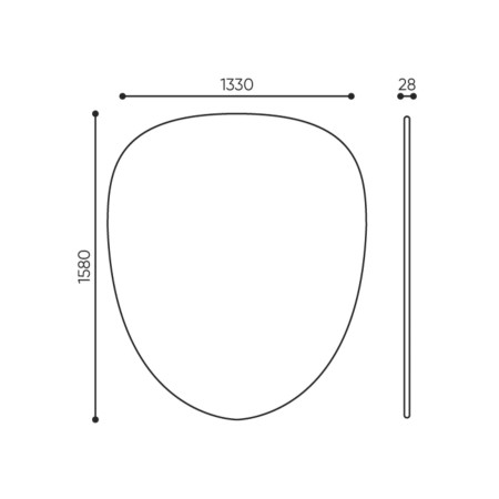 Dimensions panneau mural acoustique organique - Alberi:wall