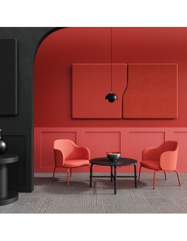 Panneaux muraux acoustiques en espace lounge coloré - Flos:wall