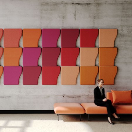 Panneau mural acoustique gris forme organique - Flos:wall 2