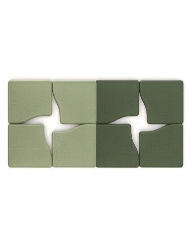 Panneaux acoustiques muraux composition géométrique verte - Flos:wall
