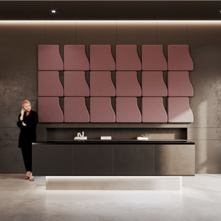 Panneaux acoustiques muraux en espace accueil design - Flos:wall
