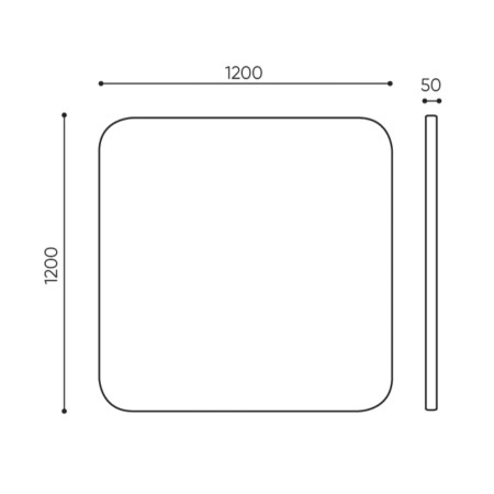 Dimensions panneau mural acoustique angle arrondi - Selva:wall