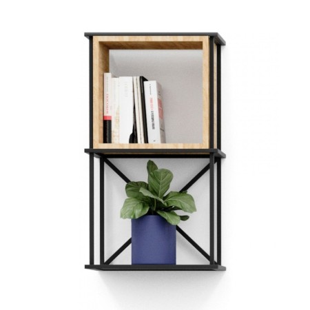 Étagère murale Saar Hang SM HS 1x2 en acier avec 2 niveaux.