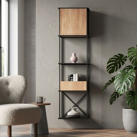 Étagère murale Saar Hang 1x4 en acier – module vertical design industriel. 2