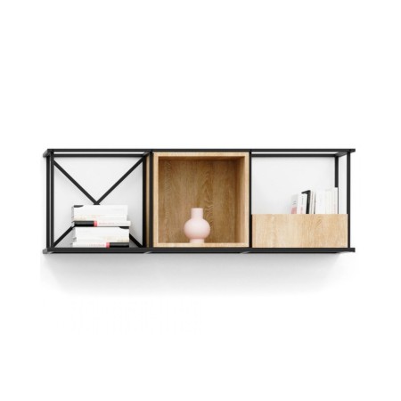 Étagère murale Saar Hang SM HS 3x1 en métal et bois.