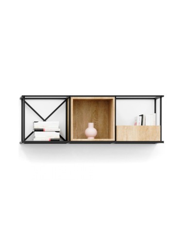 Étagère murale Saar Hang SM HS 3x1 en métal et bois.