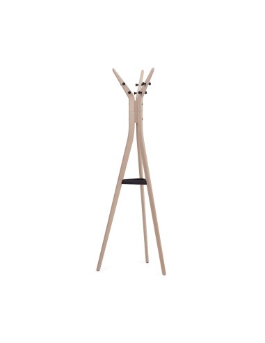 Portemanteau TRESPOLY en hêtre massif avec crochets en plastique recyclé.