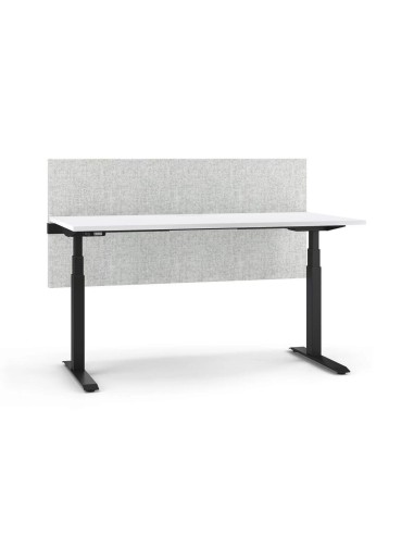 Bureau réglable en hauteur avec écran acoustique gris clair intégré ACTIVE.