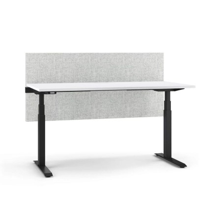 Bureau réglable en hauteur avec écran acoustique gris clair intégré ACTIVE.