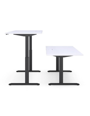 Bureaux assis-debout électriques blancs à hauteur réglable Active.