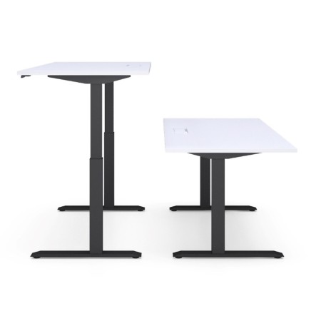 Bureaux assis-debout électriques blancs à hauteur réglable Active.