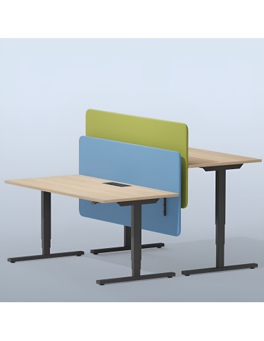 Bureau EASY dans un espace de travail moderne à Lausanne avec écran acoustique.