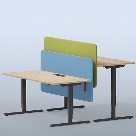 Bureau EASY dans un espace de travail moderne à Lausanne avec écran acoustique.