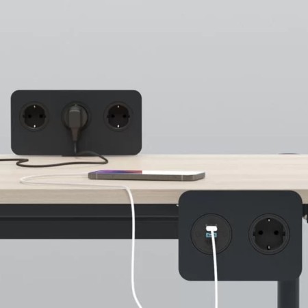 Prises et système électrique du bureau droit Zedo.