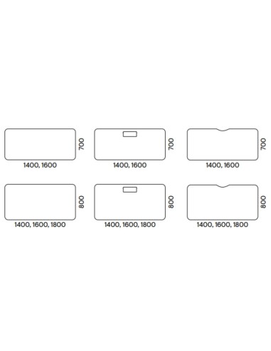 Dimensions Nova wood desk HPL