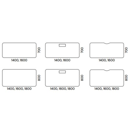 Dimensions Nova wood desk HPL