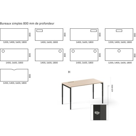 Dimensions Bureau NOVA H.