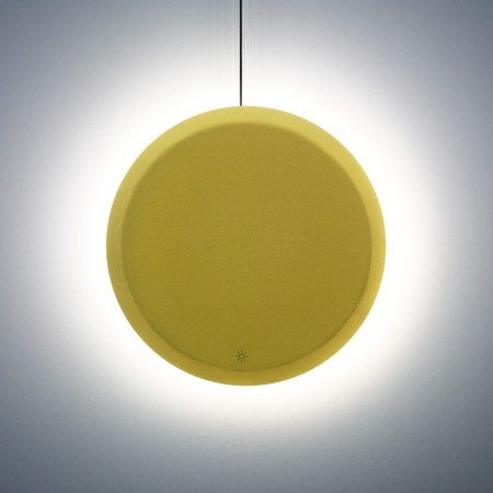 Panneau acoustique mural rond coloris jaune - Silent Block:wall