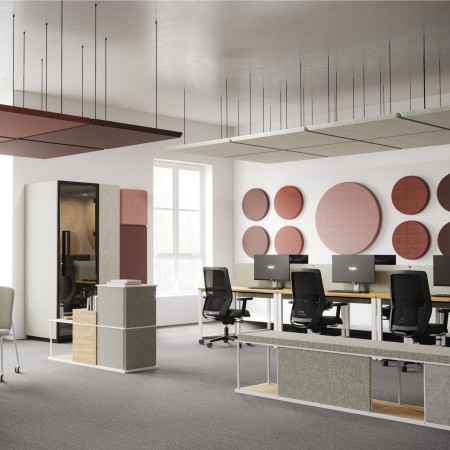 Panneaux acoustiques muraux en open space - Silent Block:wall