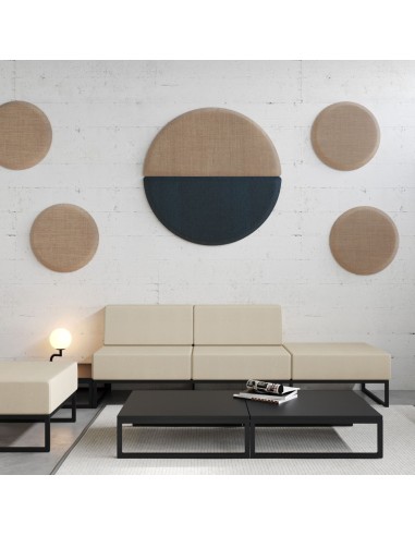 Composition panneaux acoustiques muraux formes rondes - Silent Block:wall