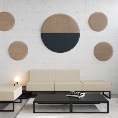 Composition panneaux acoustiques muraux formes rondes - Silent Block:wall