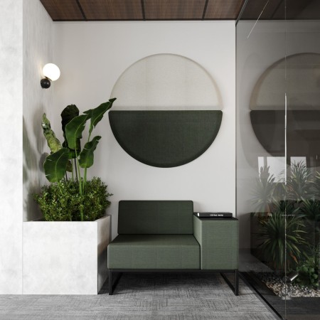 Panneaux muraux acoustiques design en espace lounge - Silent Block:wall