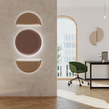 Panneaux muraux acoustiques formes demi-lune décoratives - Silent Block:wall 2