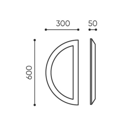 Dimensions panneau mural acoustique demi-rond - Silent Block:wall