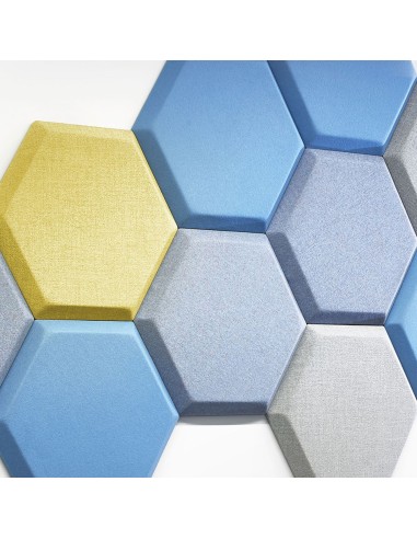 Détail panneaux acoustiques hexagonaux assemblage mural - Silent Block:wall