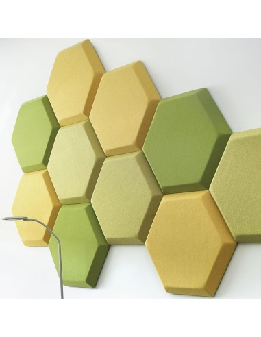 Composition panneaux muraux hexagonaux coloris variés - Silent Block:wall