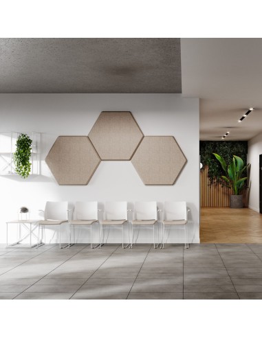 Panneaux muraux acoustiques hexagonaux en espace accueil - Silent Block:wall