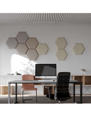 Panneaux acoustiques muraux hexagonaux en bureau design - Silent Block:wall
