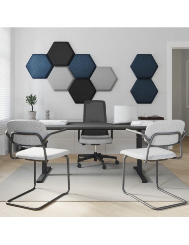 Panneaux acoustiques muraux hexagonaux en salle réunion - Silent Block:wall