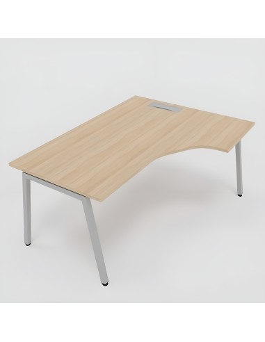 Bureau d'angle avec pieds métal Nova A design avec passe-câbles.