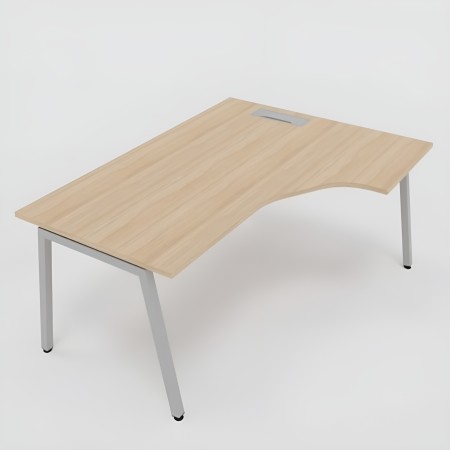 Bureau d'angle avec pieds métal Nova A design avec passe-câbles.