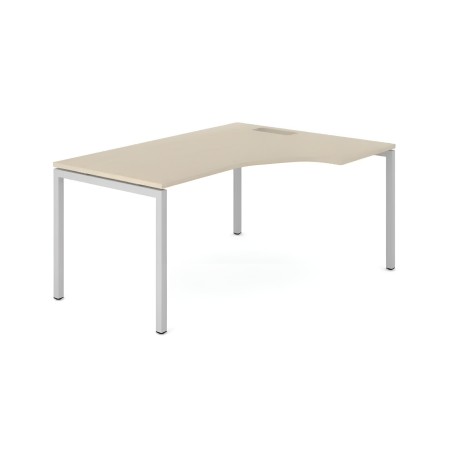 Bureau d’angle Nova U avec plateau mélaminé et pieds métal U.