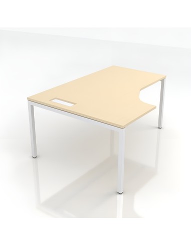 Bureau d'angle design Nova U pieds en U et passe-câbles.