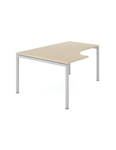 Bureau d'angle Nova U avec pieds en métal couleur à choix pour bureaux suisses.