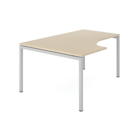 Bureau d'angle Nova U avec pieds en métal couleur à choix pour bureaux suisses.